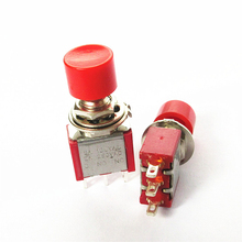 Botão interruptor de pressão 1 peça refletor de botão redondo com capuz vermelho com 3 pinos 2024 - compre barato