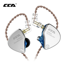 Cca ca4 1ba + 1dd fone de ouvido híbrido, fone de ouvido intra-auricular, monitor hi-fi, corrida, esporte, fone de ouvido com desanexação 2pin 2024 - compre barato