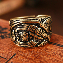 Славянское кольцо с символом мужское кольцо в ретро стиле один Ворон 2024 - купить недорого