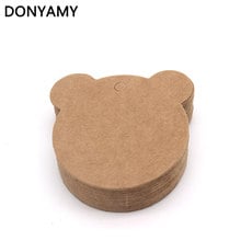 DONYAMY 50PCS 6cm Bear Label Paper Tag Gift Hang Card Price Blank Karft Luggage Wedding Party 2024 - buy cheap