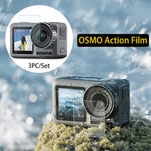 Película de vidro temperado para dji osmo action, filme protetor de lente da câmera para dji osmo sports, câmera de ação 4k com 3 peças 2024 - compre barato