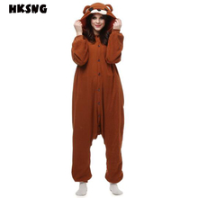 HKSNG-oso de peluche marrón para adultos, pijama bonito de invierno, Cosplay de Navidad de animales 2024 - compra barato