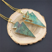 Arrowhead MY0896 Verde Chrysoprase kolye Colar Com Corrente Cor de Ouro 2024 - compre barato