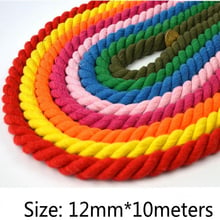 100% Cotton 3 Shares Twisted Cords 12mm for Home DIY Craft Decoration Rope Cotton Cord for Bag Drawstring Belt 10 meters Rope 2024 - buy cheap
