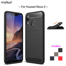 Funda de teléfono de fibra de carbono para Huawei Nova 3, carcasa suave de TPU, carcasa protectora para Huawei Nova 3, carcasa resistente para teléfono de 6,3 pulgadas 2024 - compra barato