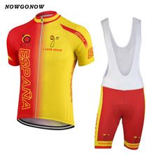 JIASHUO-Conjuntos de ciclismo para equipos de España, ropa clásica, Jersey, pantalones cortos, almohadilla de Gel transpirable, novedad de 2017 2024 - compra barato