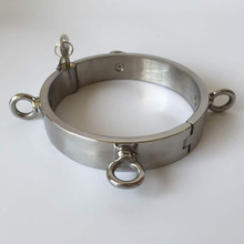 Stainless steel 4-ear slave collar neck bondage restraints adult games bdsm collar necklace fetish sex toys for women/men 2024 - buy cheap