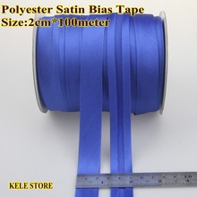 Free shipment-Polyester Satin Bias Binding Tape,size: 20mm,2cm,3/4", bjd cloth,Chinese suit, 100m DIY sewing item royal blue 2024 - buy cheap