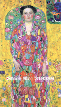 Gustav-pintura al óleo de Klimt, reproducción de lienzo de lino, retrato de Eugenia primaveli, Envío Gratis, hecho a mano, calidad de museo 2024 - compra barato