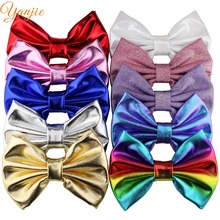 YANJIE 2022 5" Fashion Metallic Hair Bows Barrette Chic Shimmery DIY Girls Hair Accessories Headwear Hair Clips For Women 2024 - buy cheap