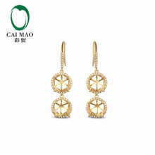 CaiMao Semi Mount Oval cut Settings & 0.48ct Diamond 14k Yellow Gold Gemstone Engagement Fine Jewelry 2024 - buy cheap