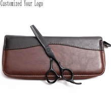 6" Customize Logo Black Color Stainless Scissors For Groomer Straight Scissors Thinning Shears Professional  Pet Scissors C1010 2024 - buy cheap