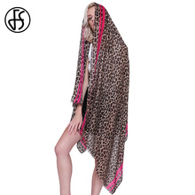 FS Long Cotton Linen Scarves Soft Ladies Scarf Shawls Women Leopard Print With Tassels Winter Head Hijab Foulard Femme Pashmina 2024 - buy cheap