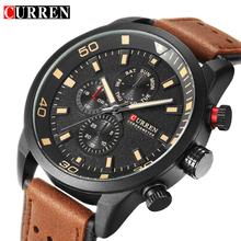 CURREN 8250 Sport Men Quartz Watch Fashion Simple Relogio Masculino Men Military Watches Genuine Leather Clock Men Wristwatch 2024 - buy cheap