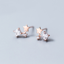MloveAcc Korea Design Shining CZ Stud Earrings for Women 925 Sterling Silver Cute Star Charm Jewelry Aros boucle d'oreille 2024 - buy cheap