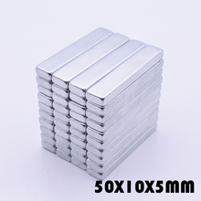 5Pcs 50x10x5 mm neodymium magnet super powerful neodymium magnets free shipping rare earth magnet N35 strong magnet 50*10*5 mm 2024 - buy cheap