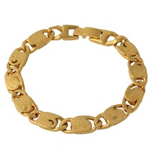 New trendy Gold color Link Chain Rock Style Chain & Link Bracelets Women/ Men Jewelry 2024 - buy cheap