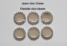 Free Shipping Wholesale 100pcs/lot 12MM Inner Circle Blank Setting With Rhinestones Flatback Button For Hair Flowers LST012 2024 - buy cheap