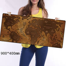 900x400 мм Старая карта мира большой игровой коврик для мыши для ПК нескользящий коврик для ноутбука коврик для мыши для компьютерных геймеров 2024 - купить недорого