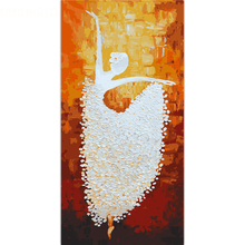 Pintura por números diy dropshipping 40x50 60x75cm vertical bailarina figura presente feito à mão para adulto original presente decoração de casa 2024 - compre barato