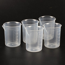 5 pieces of 100 ml Transparent measuring cup Laboratory plastic measuring cups 2024 - buy cheap