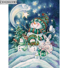 Diamante bordado pintura mosaico por números boneco de neve dos desenhos animados diy pintura diamante quadrado cheio strass decoração de natal 2024 - compre barato