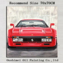 Wholesale High Quality Modern Red Car Oil Painting On Canvas Hand-painted Modern Car Painting For Wall Decoration Car Paintings 2024 - buy cheap