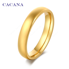 Кольца CACANA из нержавеющей стали для женщин, гладкие модные ювелирные изделия, оптовая продажа NO.R12 2024 - купить недорого