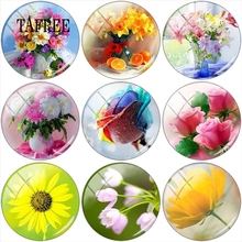 Tafree pintura a óleo, 12mm/15mm/16mm/18mm/20mm/25mm, redondo, foto, cabochão, fundo plano, achados 2024 - compre barato