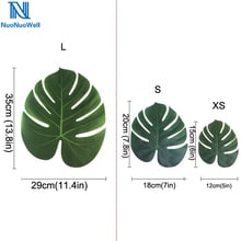 NuoNuoWell 24pcs-Pack Artificial Turtle Leaves Faux Plant Tropical Palm Green Leaf Decoration Monstera Party Decor 2024 - buy cheap