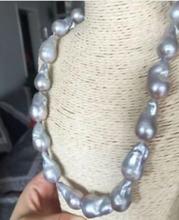 Enorme 25mm plata gris perla collares 18" 2024 - compra barato