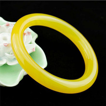 Brazil stone bracelet natural yellow chalcedony crystal bracelet round of the round bangle bracelet Women models wholesale 2024 - buy cheap