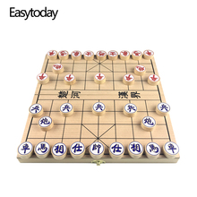 Easytoday китайские шахматы из массива дерева, складная шахматная доска, круглые китайские шахматы, развлекательная игра, стандартная конфигурация 2024 - купить недорого