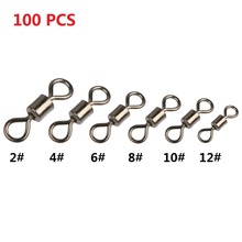 100Pcs Fishing Barrel Swivels Solid Ring Ball Bearing Rolling Swivel Connector with Safety Snap Fishing Hook Connector Accessory 2024 - buy cheap