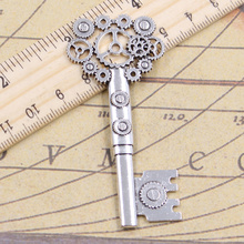 4pcs Charms Vintage Gear Wheel Key 71x31mm Tibetan Pendants Antique Jewelry Making DIY Handmade Craft For Bracelet 2024 - buy cheap