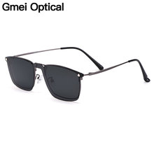 Polarized Clip on Sunglasses Gmei Optical Classical Men Square Ultralight Titanium Alloy Full Rim Sunshades Glasses Frame S94009 2024 - buy cheap