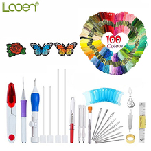 Cute Magic Embroidery Pen Punch Needle Set Embroidery Patterns Punch Needle Kit Craft Tool 100pcs Threads For DIY Sewing Tools 2024 - buy cheap