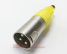 XLR 3Pin Male Microphone Cable Adapter Connector, Black Yellow, Silver Tone/Free shipping/2PCS 2024 - buy cheap