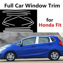 hot sell Stainless Steel Car Styling Full Car Window Trim Decoration Strips For Honda Fit bright silver 2024 - buy cheap