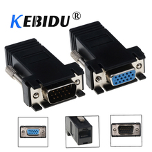 kebidu Mini VGA Extension Extender Cord Male Female To Lan Cat5 Cat5e RJ45 Ethernet Adapter for PC Laptop 2024 - buy cheap