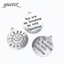YuenZ-Cuentas de Metal de color plateado antiguo, amuletos de manualidades para fabricación de joyas, you are my sunshine my only sunshine, S257, 6 uds. 2024 - compra barato
