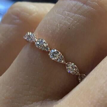 Anel de noivado feminino dourado, anel com pedra de zircônia joia promessas para casamento 2024 - compre barato