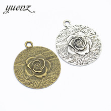 YuenZ 3pcs Charms flower Antique Silver Plated Pendants Making DIY Handmade Jewelry 43*37mm Q187 2024 - buy cheap