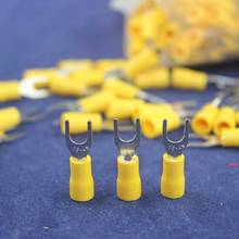 100Pcs 4mm Cold naked terminal Semi Insulated Fork Y-type Terminals Cable Wire Connector Crimp Spade for 22-16AWG Color choose 2024 - buy cheap