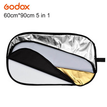 Godox 5 в 1 60x9 0 см/24 "x 36" Фото Отражатель для камеры Овальный складной разноцветный дисковый отражатель для фотостудии 2024 - купить недорого