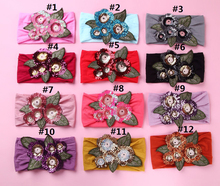 24pc/lot Sequin Embroidery Flowers Nylon Headbands,Girls Wide Nylon Turban Head wraps,Boutique Chidlren Kids Hair Accessories 2024 - buy cheap