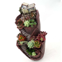 Criativo vaso de flores para mini plantas suculentas vasos de resina plantador para bonsai fada jardim casa decoração do desktop jardim 2024 - compre barato