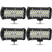 Barra de luz de trabajo para coche, faros LED auxiliares para motocicleta, lámpara antiniebla, accesorios para faros todoterreno, 120W 2024 - compra barato