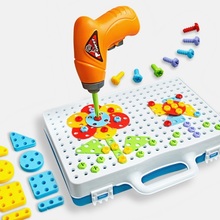 Quebra-cabeças infantil, brinquedos educativos, conjunto de ferramentas para crianças, kit de brinquedos de quebra-cabeças de plástico, design de mosaico, presente de construção 2024 - compre barato
