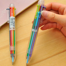 6 in1 nova chegada novidade multicolorido caneta esferográfica multifuncional colorido papelaria criativo material escolar 2024 - compre barato
